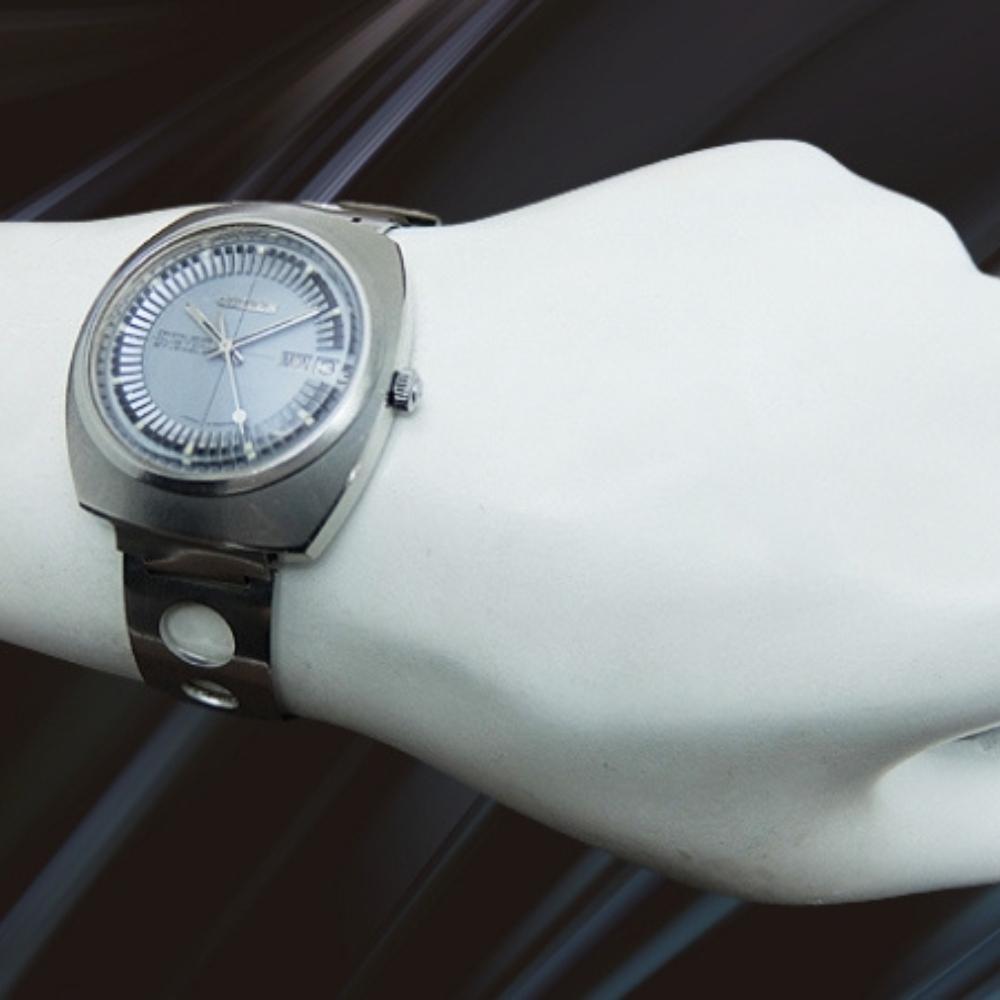 Citizen CRYSTAL SEVEN CUSTOM 27 камней Ref.4-521218-T Нержавеющая сталь Бочкообразный серый циферблат День-Дата Автоматические Винтажные Часы Б/у