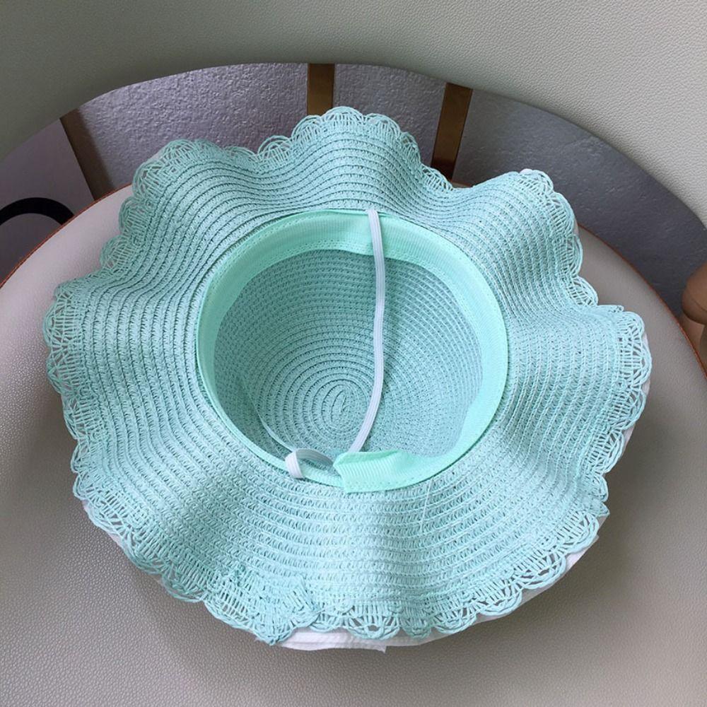 Корейская Панама для Девочек в Том же Стиле Сумка Кроссбоди Кружевные Поля Пляжная Кепка Малыш