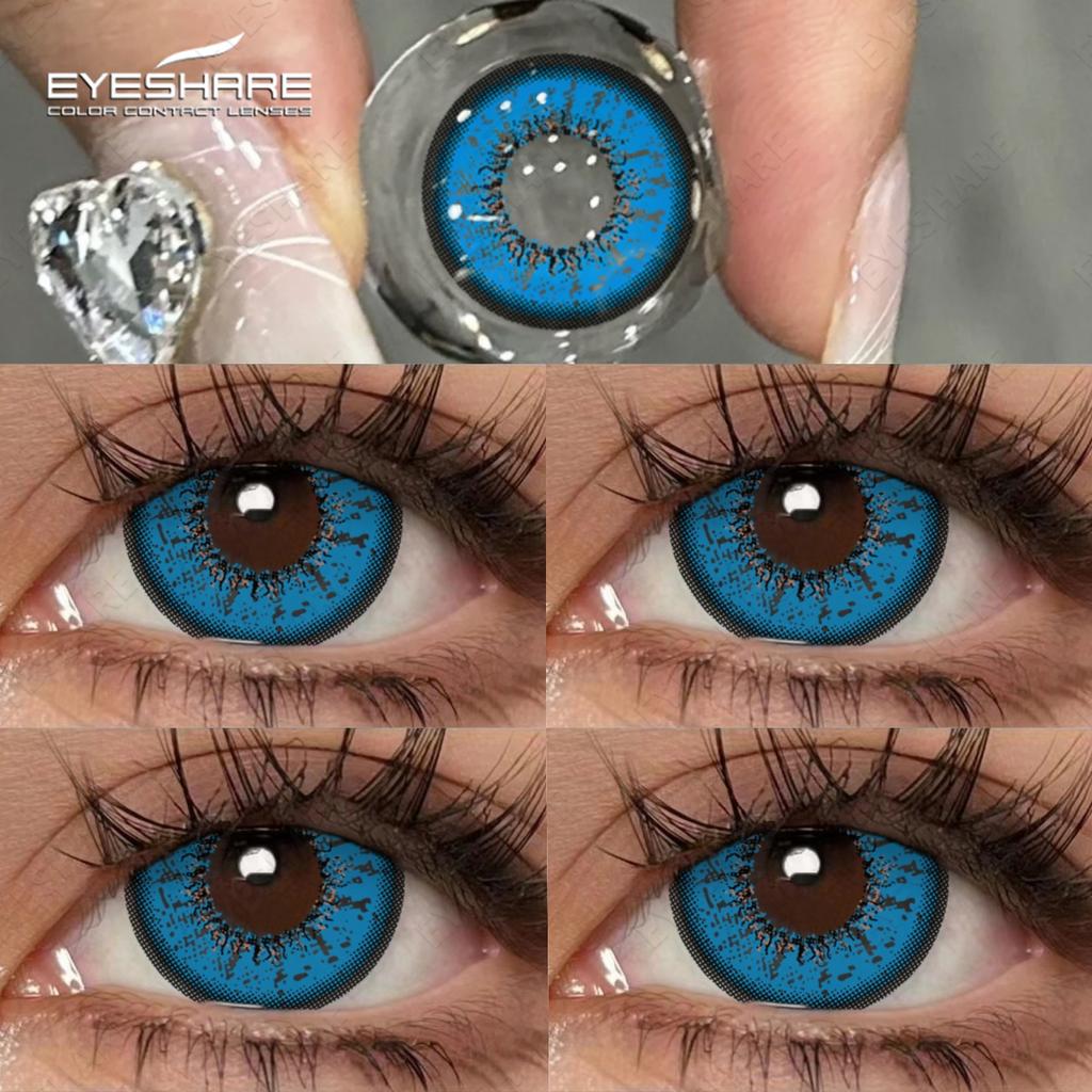 Eyeshare 1Pair Halloween Colored Contact Lenses for Eyes Lenses Red Eye Contacts Blue Eye Lens Cosplay Color Contact Lenses