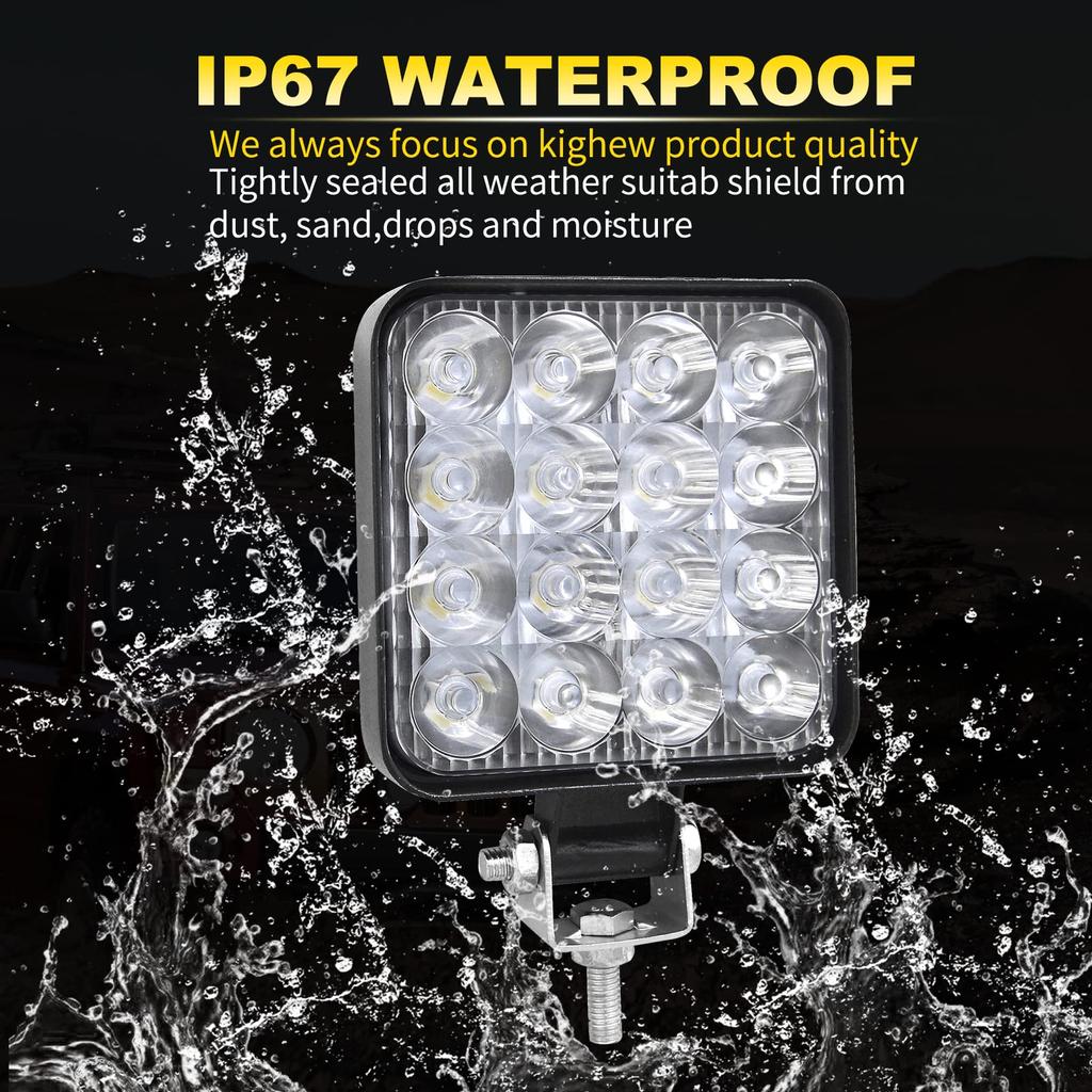 4 шт. 3,3-дюймовый квадратный 48 Вт рабочий светодиодный барный светильник автомобильный светодиодный узкий угол прожектора светодиодный 6000K 12 В/24 В универсальный