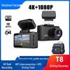 T8 4K Dual Dash Cam with Night Vision, WiFi, and GPS Tracking