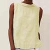 Sleeveless Tops Crew Neck Fashion Casual Breathable Soft Everyday Wearing All-Match Solid Color Sleeveless Summer Top for Daily Life