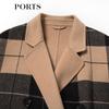 PORTS Women's Plaid Wool-Cashmere Long Coat
