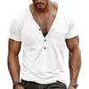 Men's Retro Short Sleeve Large V-Neck Pocket Slim Sports Short Sleeve T-Shirt
