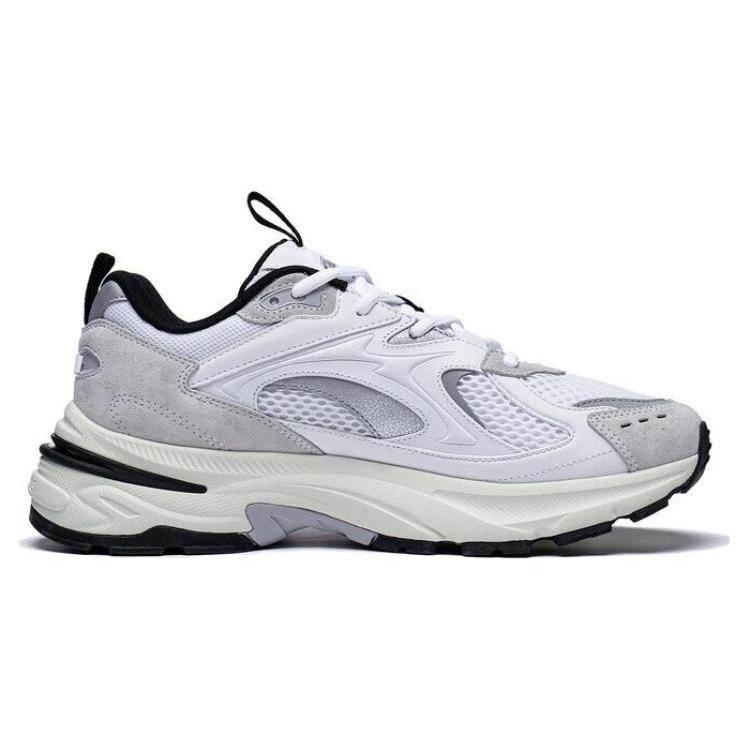 Li Ning Aurora 2K Удобные Нескользящие Износостойкие Низкие Повседневные Кроссовки Мужские Стандартные Белые AGCT107-1