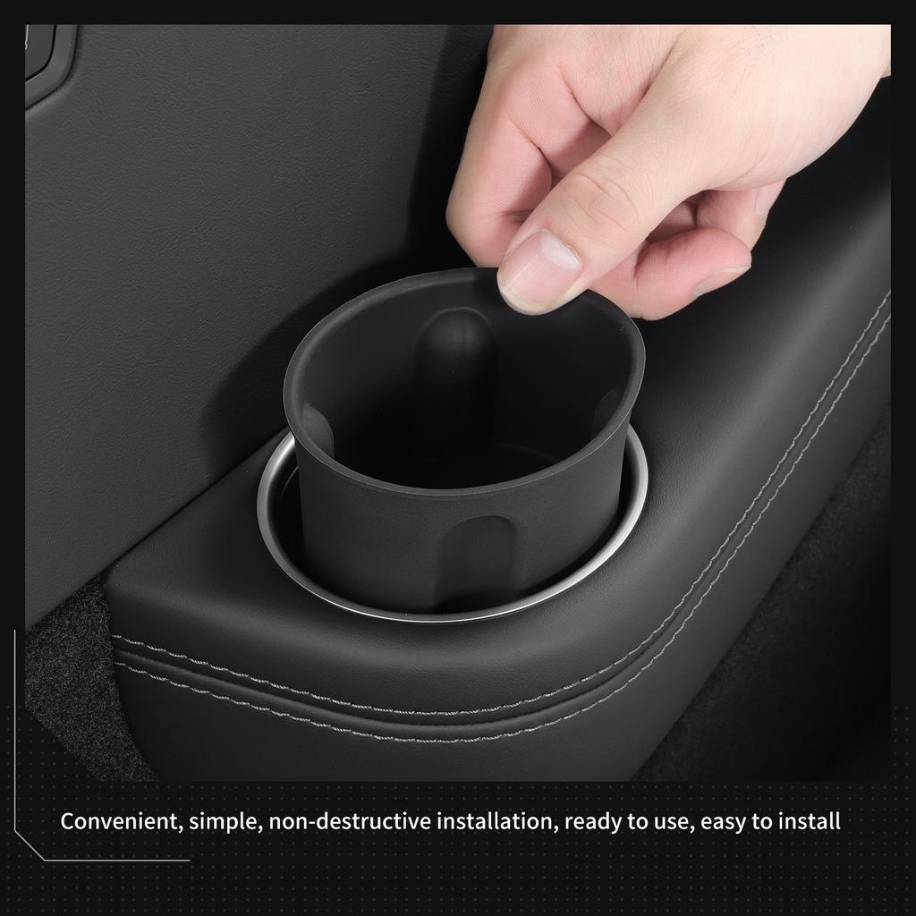 LUCKEASY for Tesla Model YL 2025 2026 3rd Row Cup Water Cup Holder Insert Car Holder Tray Silicone Organizer Tidying