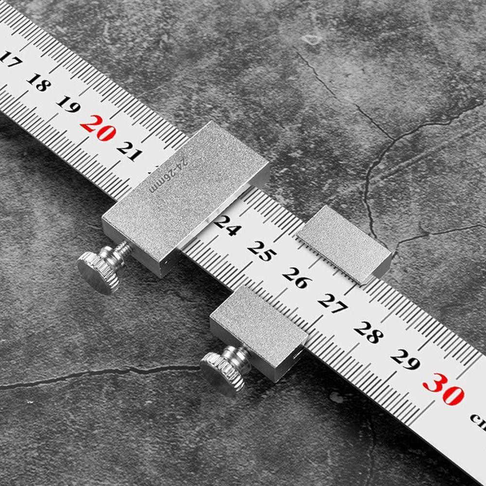 Accurate Positioning Marking Gauge Metal Straight Ruler Steel Ruler Slide Stop Carpentry Work