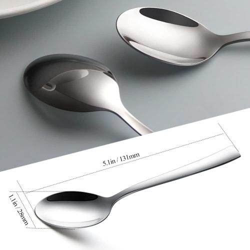 AOOSY 13cm Coffee Spoon, 3 Demitasse Spoons, Approximately 1mm Thick Stainless Steel, Comfortable To the Touch, Dessert Spoon, Teaspoon, Tea, Yogurt,