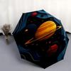 Planets, Space Themed Automatic Opening and Closing Umbrella, Brightly Colored 8-rib Portable Umbrella, Suitable for Men and Women, A Perfec