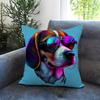 Colorful Painted Dog Cushion Cover Comfortable Reversible Pillow Cover Ideal for Car Sofa Bedroom  Beyond