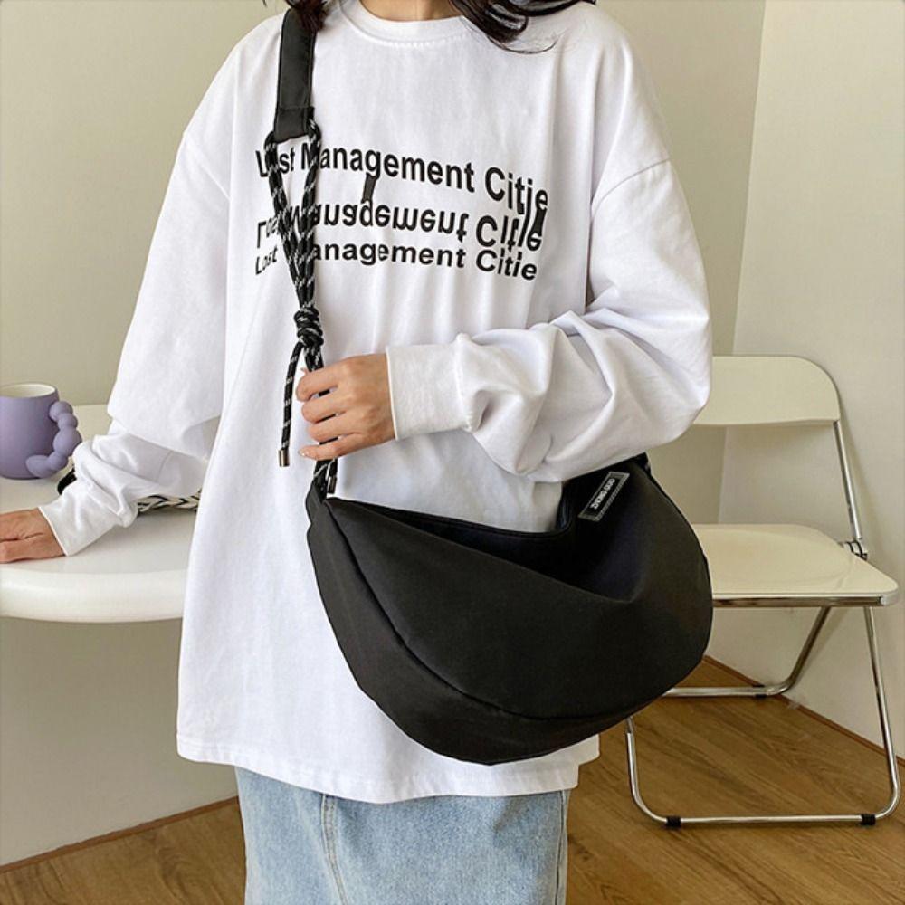Half-moon Shape Dumpling Shoulder Bag Waterproof Sports Message Bag Female/Male