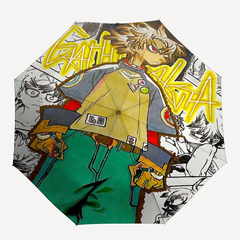 1 шт. Gangsta Зонт для улицы - Автоматическое открытие/закрытие, Портативная 3-складная конструкция, Железный каркас с 8 спицами - Идеальный подарок для фанатов, путешественников, для повседневного использования.