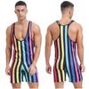 Men's One Piece Swimsuit Sleeveless Slim Fit Fitness Gym Sports Bodysuit Men Surfing Clothes