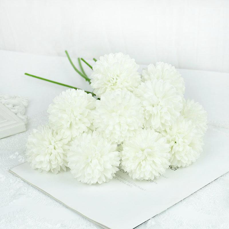 3 /5pcs Silk Dandelion Flower Ball Bouquet Fake Artificial Flowers For Home Garden Wedding Decoration Craft Wreath Christmas