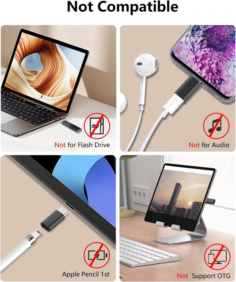3 шт. адаптер для зарядки Lightning Female to USB C Male для iPhone 15 Pro Max Plus iPad Type C to 8Pin разъем для зарядки и синхронизации данных