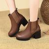 Autumn Women's High Heel Ankle Boots Fashion Round Toe Platform Shoes for Women Heeled Shoes Outdoor Dress Women's Chelsea Boots