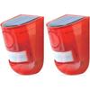 2 Solar Warning Lights Outdoor Solar Charging Automatic Motion Sensor Light Deck Light Alarm 110dB Siren Sound Strobe Red LED Flash Security System