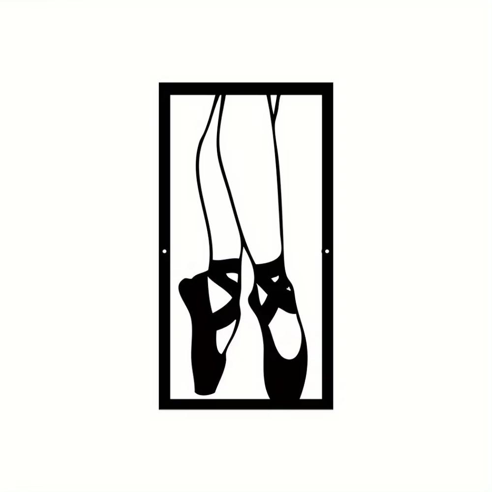1pc Ballerina Metal Wall Art Rectangle Ballet Dancer Wall Decor Elegant Home & Room Hanging Stylish Dancer Metal Art Decoration