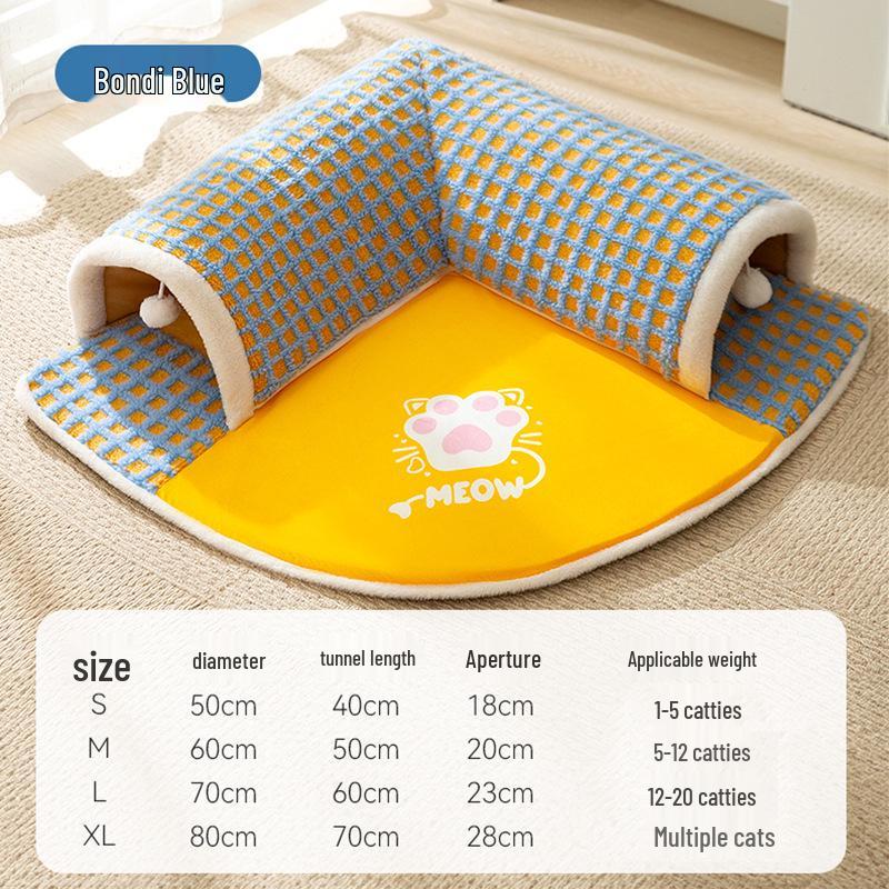 Breathable Spring/Summer Cat Tunnel & Bed Combo for Play and Relaxation
