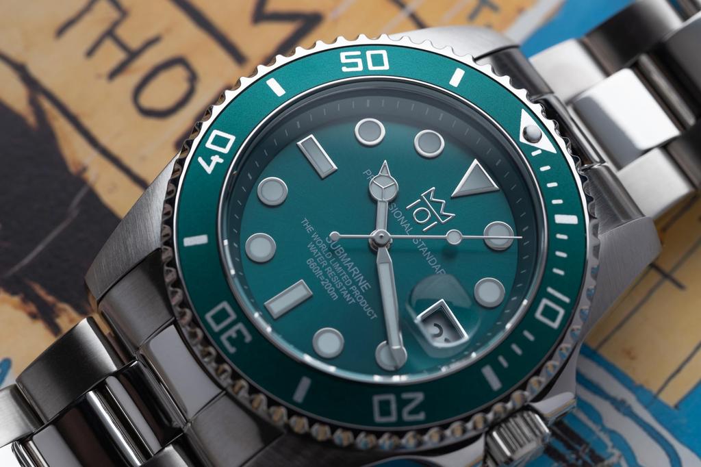 НОВАЯ модель часов с дисплеем даты и водонепроницаемостью 20 АТМ [HYAKUICHI 101] Дайверские часы HYAKU1-001 (Аква Грин)