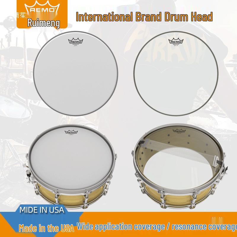 Allied Parts 14" REMO Пескоструйная Шведская Барабанная Установка, Черно-Белый Однослойный Резонансный Пластик для Барабана