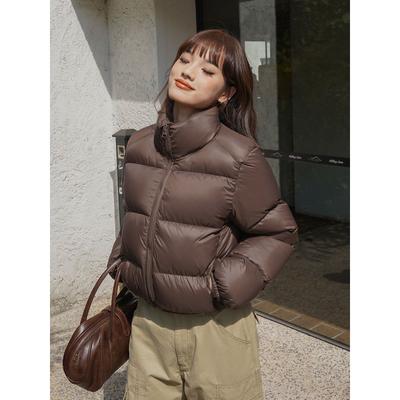 Платье из хлопка для женщин, зимнее короткое пальто из толстого хлопка в корейском стиле, свободное маленькое пальто из хлопка, модное платье в западном стиле с высокой талией