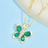 Изумрудное ожерелье-бабочка, женский дизайн, высокое чувство стиля, простое, универсальное, цепочка для ключицы, ювелирное изделие