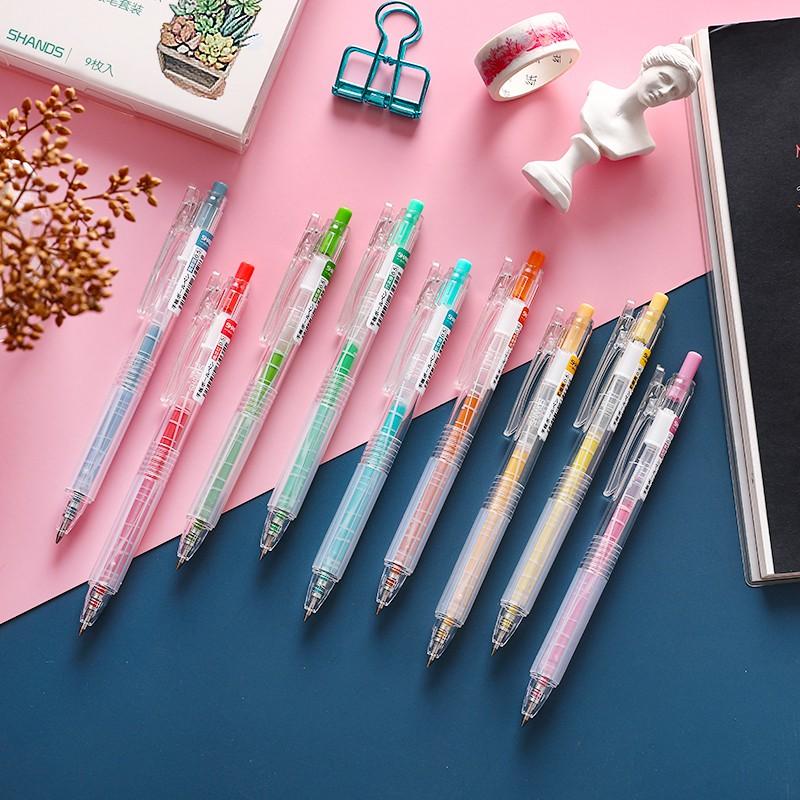 9 шт. набор гелевых ручек Esthete, винтажные принадлежности для письма Morandi, цветные чернила, нейтральные ручки, милые канцелярские принадлежности, прекрасный подарок