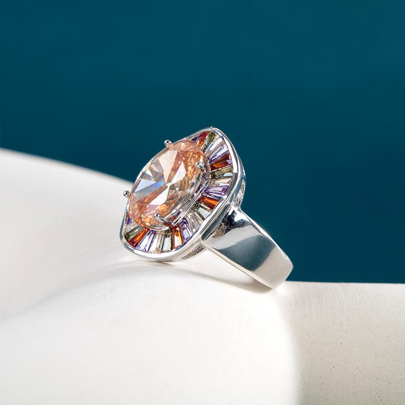 BELLA BOX Обручальное кольцо с драгоценным камнем для женщин, серебряное женское кольцо, преувеличенное серебряное украшение на руку, подарок на свадьбу, вечеринку