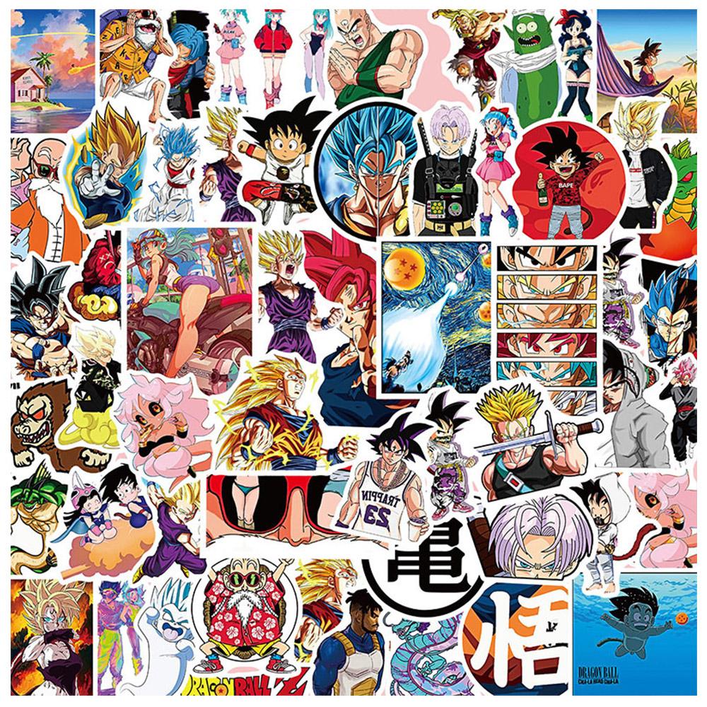 50/100 шт. Наклейки Японское Аниме Dragon Ball Крутые Мультяшные Наклейки Сон Гоку для Ноутбука, Телефона, Багажа Классическое Манга Украшение Наклейками