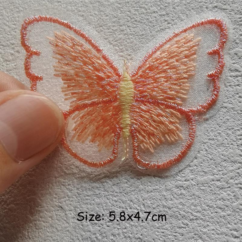 Красочные кружевные нашивки с вышивкой в виде бабочек, приклеивающиеся утюгом, для самостоятельного изготовления одежды