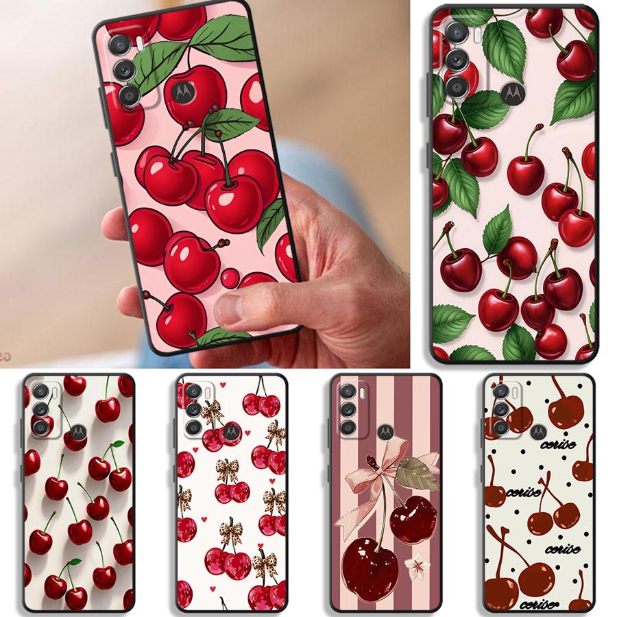 Мультяшный чехол с вишнями для Motorola Moto G71 G52 G22 Edge40 G50 G32 G51 G73 G60s G53 G30 Edge 20 Pro 30 Lite Чехол для телефона