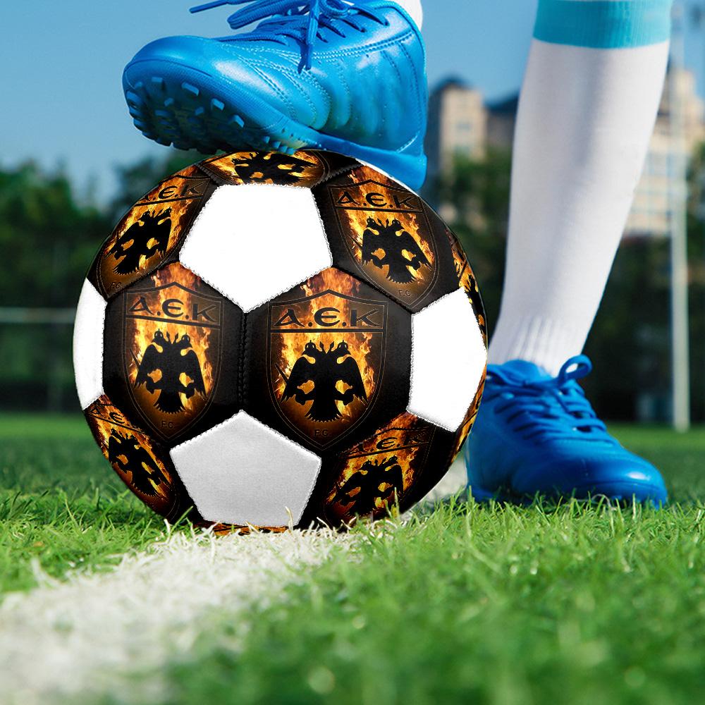 1PC AEK Athens club size 5 soccer ball PrahaIndoor Soccer Ball Colorful All Ages Machine Stitched PVC Competition Ready Durable High-Bounce