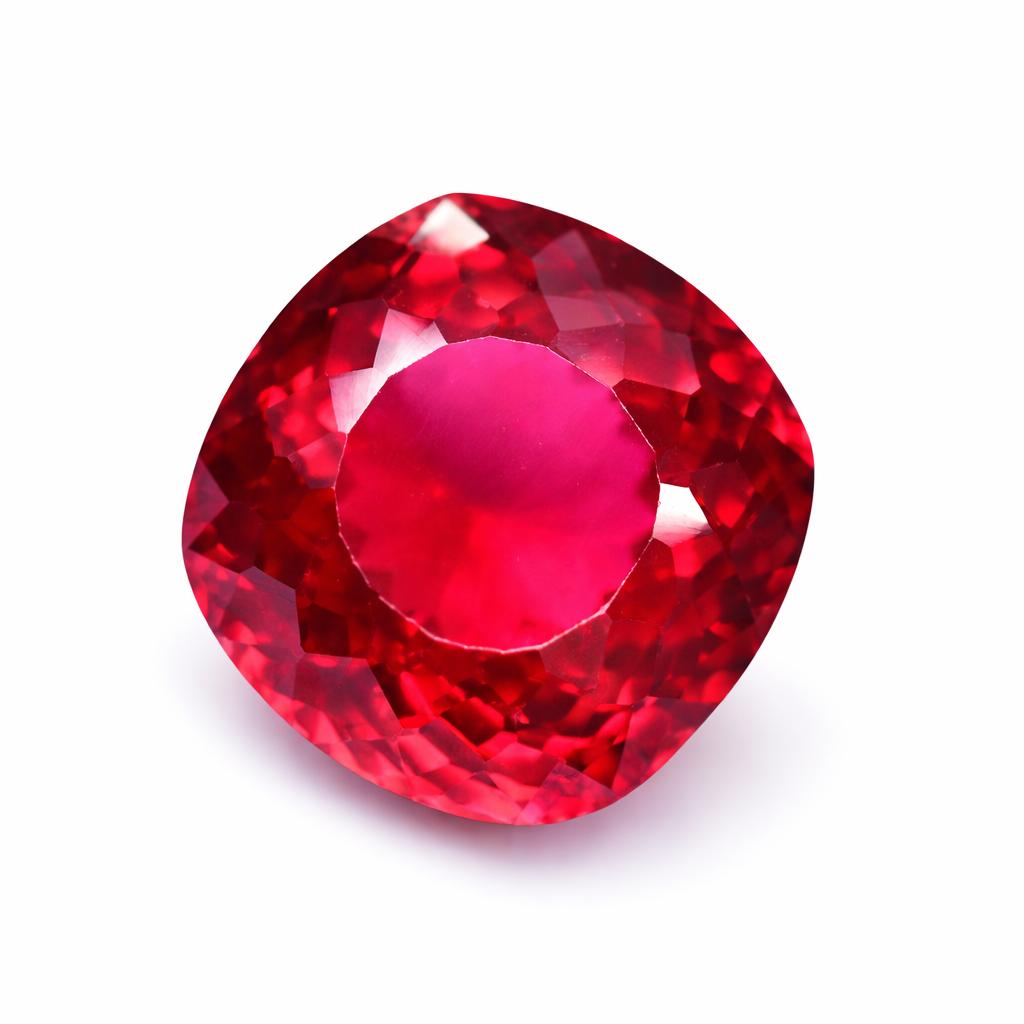 Natural Red Ruby Loose Gemstone Burmese 19 ct Square Cushion Cut for Jewelry Making and Crafts