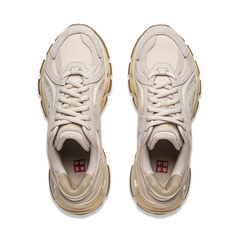 Li Ning Lijun BOW Trend Series универсальные повседневные туфли с низким верхом мужские повседневные туфли светло-серого цвета AZGU061-1