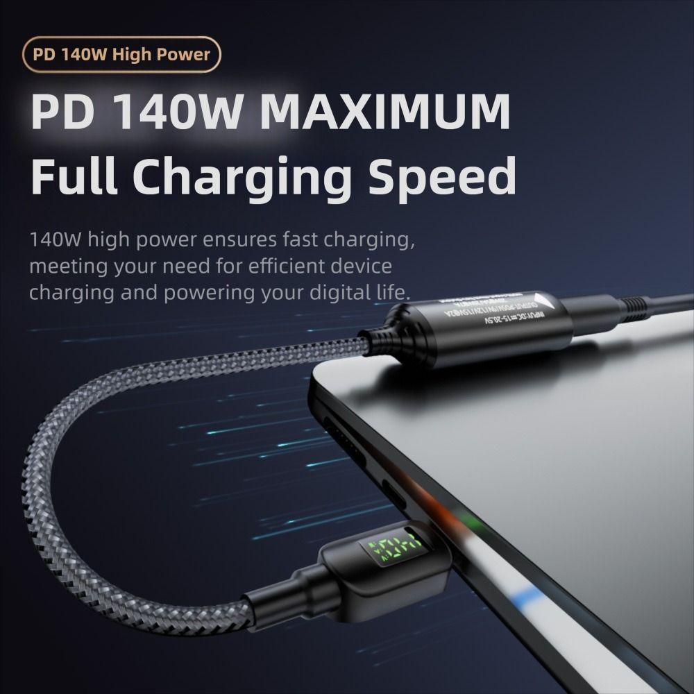 Цифровой дисплей DC в Type-C Конвертер USB-C Выход PD 140 Вт Зарядный кабель Адаптер 5 В 9 В 15 В 20 В Вход Интеллектуальный