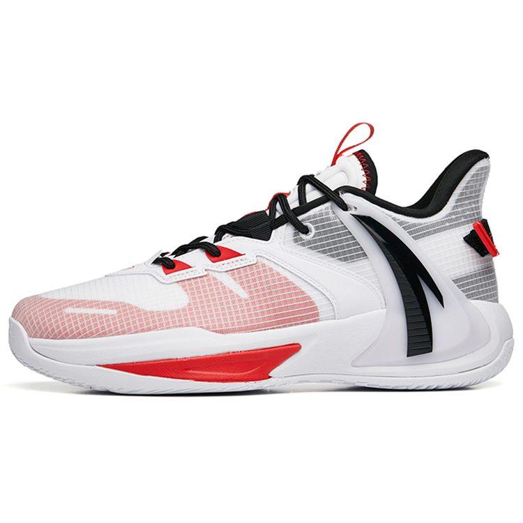 Anta Swoosh 2.0 Нескользящие Износостойкие Низкие Баскетбольные Кроссовки Мужские Белый Красный Черный 112231606-4