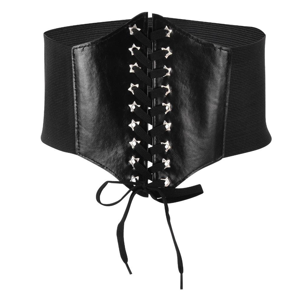 1pcs Adjustable Length Elastic Waist Belt Lace-Up Design Waspie Corset Belt Clothing Decoration