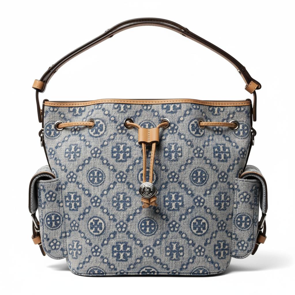 Tory Burch T Monogram Bucket Bag Women handbags Pink Blue 181216-400