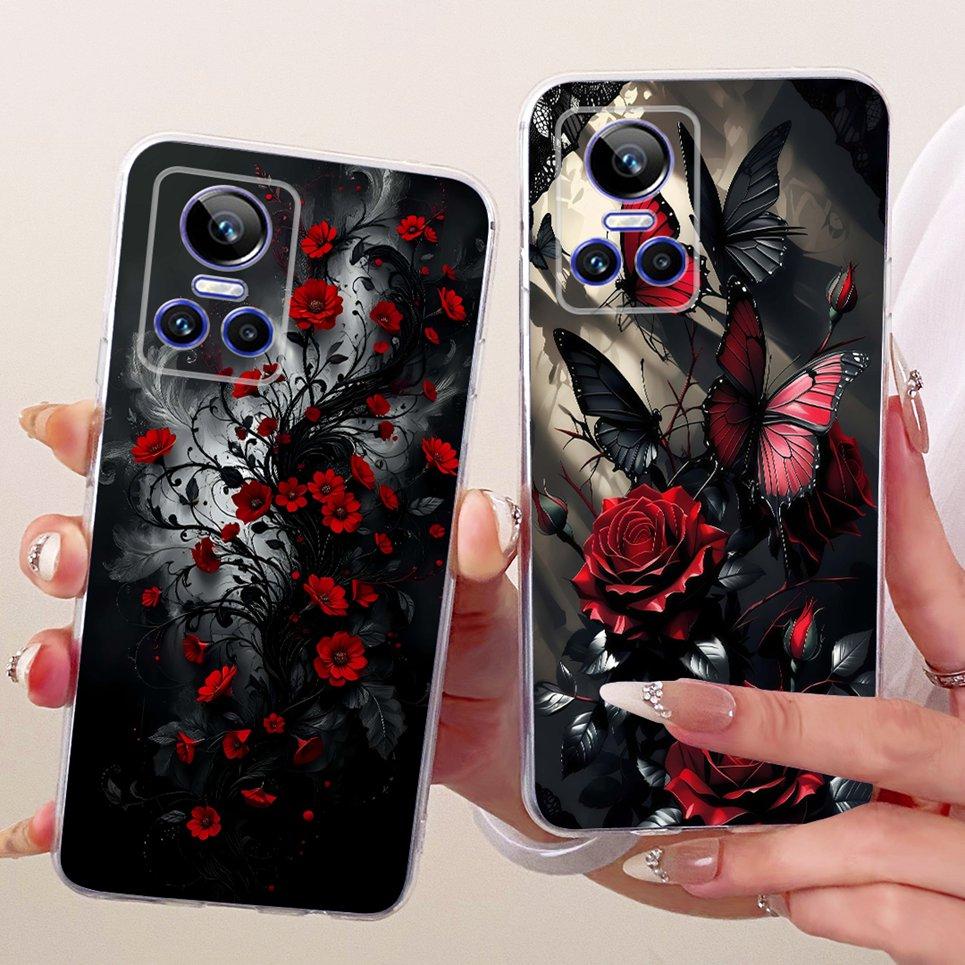Luxury Flower Butterfly Bow Pattern Casing For Realme GT Neo 3 150W Neo 5 240E GT3 Back Cover Clear Soft Silicone Phone Case