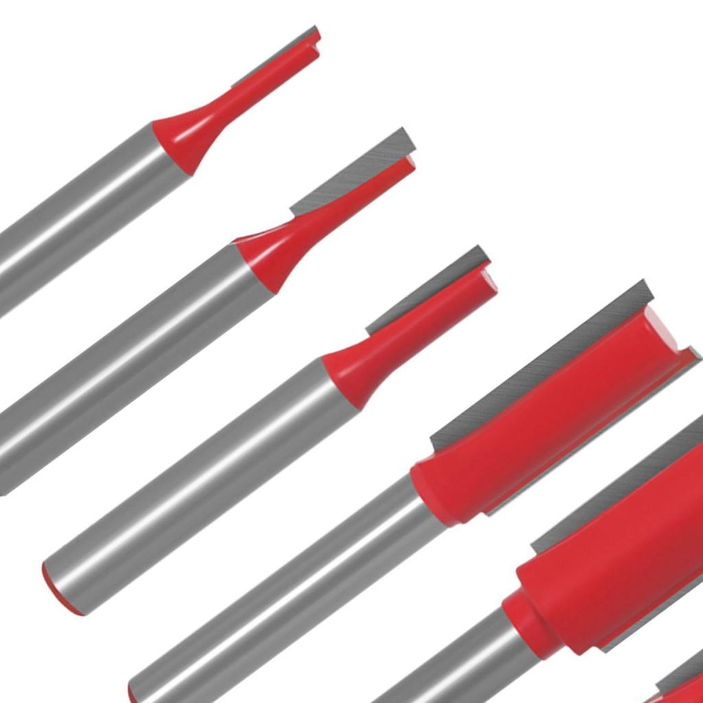 7 шт. Фрезерная фреза заподлицо Прямая 2-зубая Карбидная для деревообработки Пазование