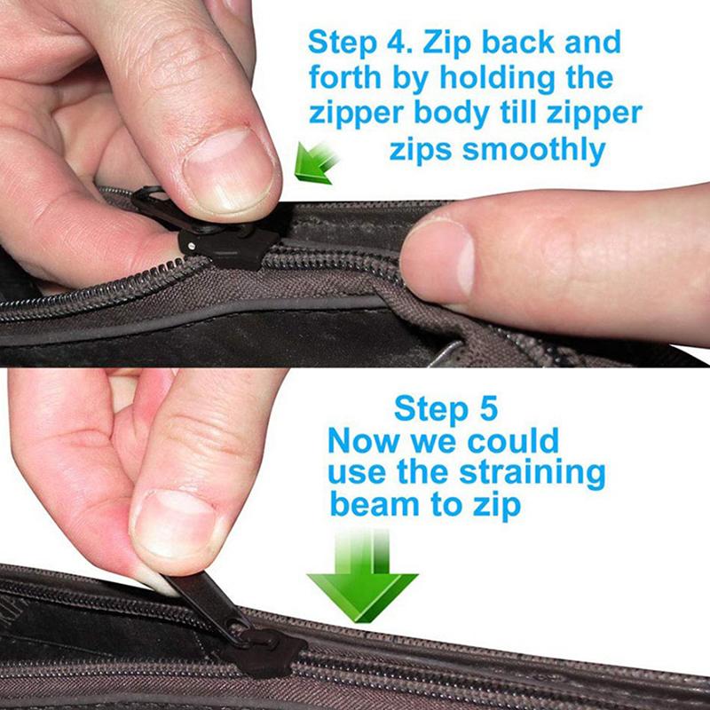 6Pcs Instant Zipper Universal Instant Fix Zipper Repair Kit Replacement Zip