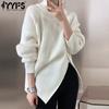 Women's Fashion Casual Fall Winter Solid Color Print Long Sleeve High Neck Tops Women's Clothing Woolen Knitwear Sweaters