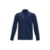 Glow-In-The-Dark Letter Logo Print Half-Zip Pullover Sweatshirt Men Tops Dark-Blue 1373409-408