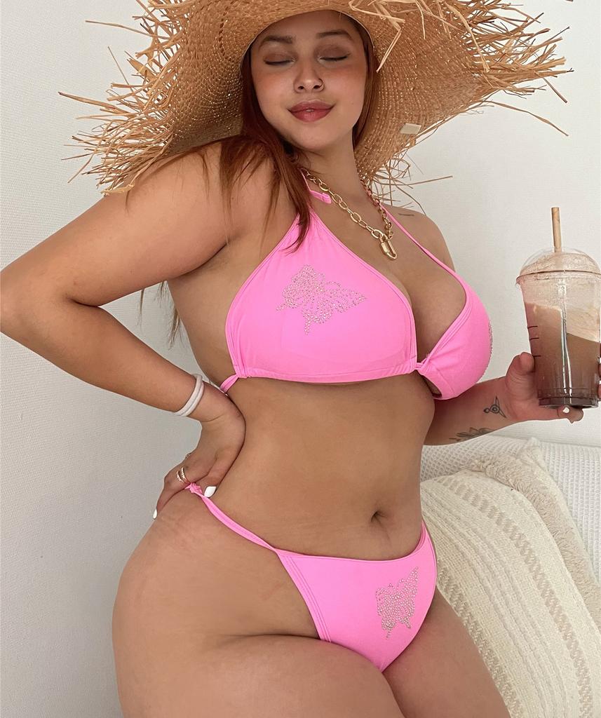 Women's Solid Color Swimwear Swimsuit Two Piece Beachwear Bikini Tankini Plus Size Bathing Suits