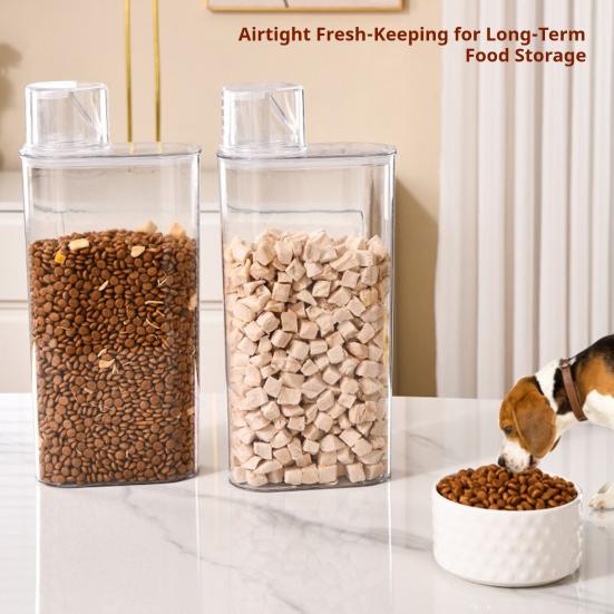 Sealed Food Storage Container Transparent Airtight Grain Canister Food Storage Bin with Pour Spout for Rice Beans Flour Snacks Kitchen