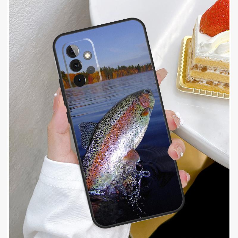 Vintage Trout Fishing Case For Samsung Galaxy A54 A34 A14 A15 A35 A55 A52 A32 A12 A51 A71 A33 A23 A13 A53 Coque