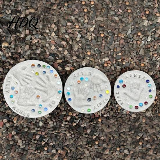 Набор для изготовления садового камня с отпечатком руки DIY Подарочный набор Детское творчество Проект ко Дню матери Семейная память Поделка для декора помещений и улицы Набор декоративных камней для мамы