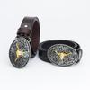 Fashion Personality Western Denim Belt Gold Plated Retro Cow Head Belt Men's Cow Leather Belt