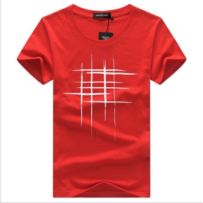 QICED Summer Short-sleeved T-shirt Men's O-neck Trend Bottom Shirt